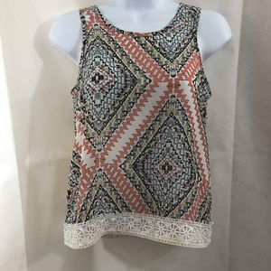 Mia Chica sheer tank top sz L